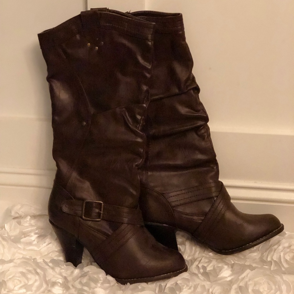 GUC Rampage Brown Mid-calf Boots size 7